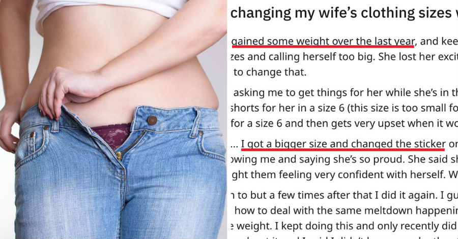 Husband Switched Size Tags On Wife’s Clothes So She Would Believe She Lost Weight