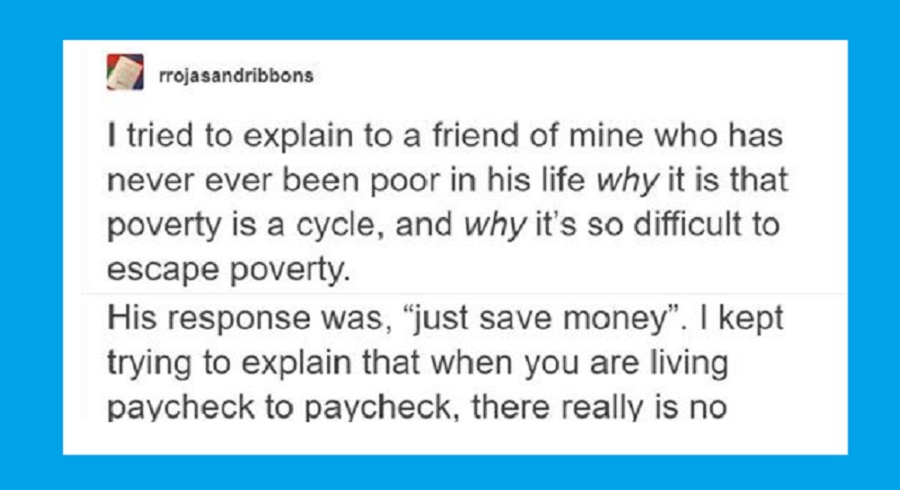 Poor Person Explains Invisible Poverty To Rich Friend Via Powerful Post