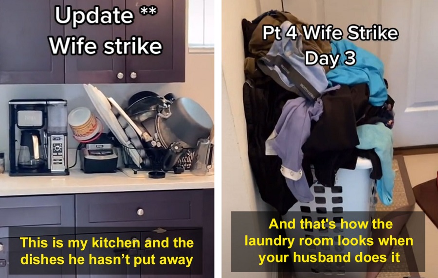 Wife Goes On A Week-Long ‘Wife Strike’ To Stop Cleaning Her Husband’s Mess
