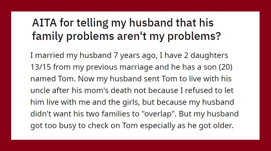 Woman Gets Angry At Husband For Paying Her Stepson’s Medical Bills, Asks if She’s Wrong